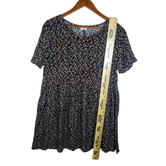 CottonOn Black Floral Babydoll Mini Dress Women S Grunge Goth Coquette Fairycore - Picture 6 of 7